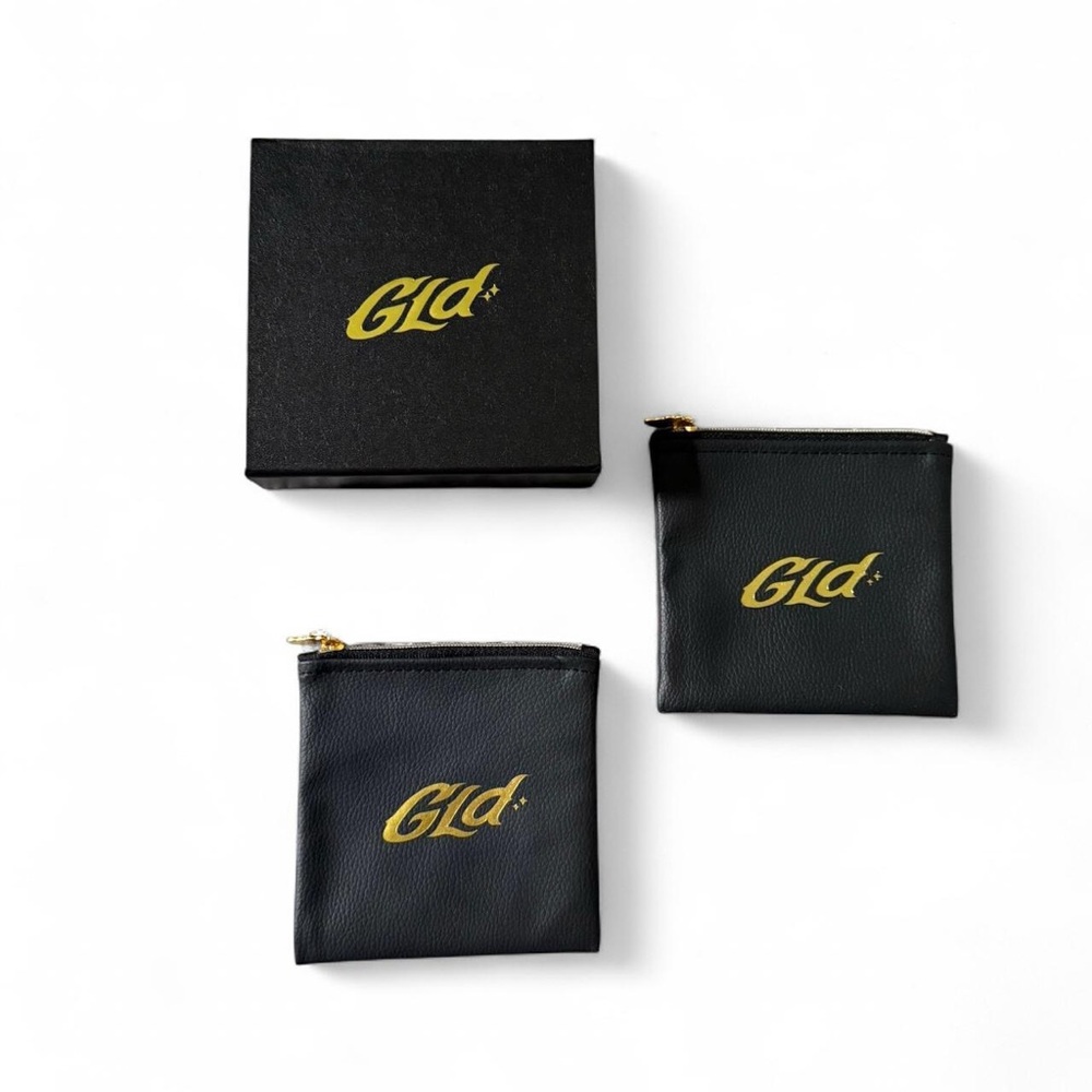 GLD - Leather Coin/Jewelry Pouches & Empty Box